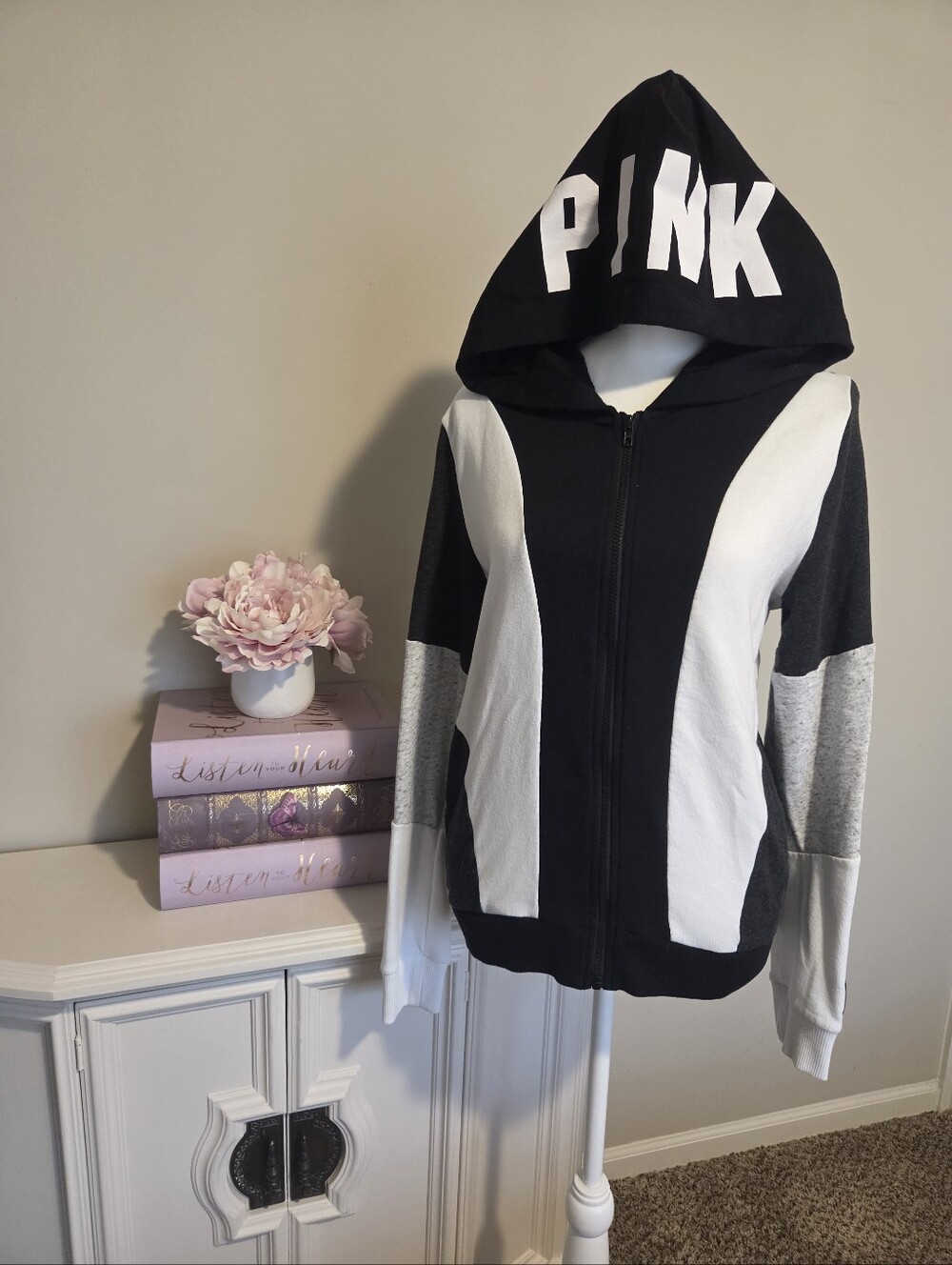 Victoria Secret Pink Full Zip Hoodie Size Large
